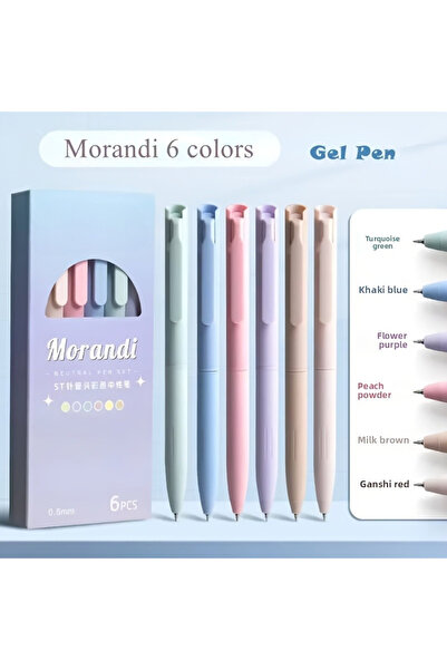 Choice 6 pens Simple Design Colorful Click-Type Ballpoint Pen High Aesthetic ...