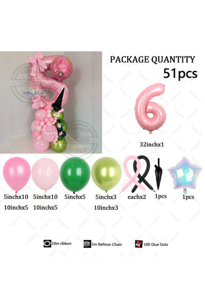 Choice 32inch 2543XX03-6 51pcs Wicked Themd Birthday Party Decoration Magic W...