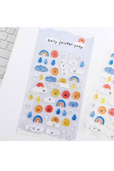 Choice B6139weather Korean Import BONITO Kawaii Cloud Sun Rain Weather Sticke...