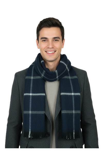 Oppland Men's Winter Scarf Striped Cotton Knitted Tasseled Soft Textured Styl...