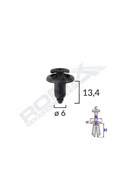 ROMİX Κλιπ στερέωσης για Lexussuzukitoyotahondayamaha 6X134Mm - Μαύρο σετ 10 ...