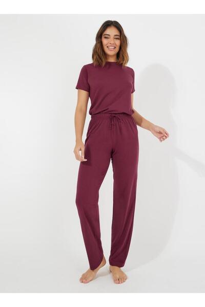 Stylish Cotton Pajama Set with Straight Pants