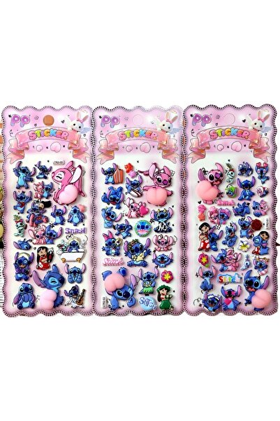 Choice 3 قطع من ملصقات ديزني ستيتش الناعمة ذات الأرداف السعيدة، ملصقات فقاعات...