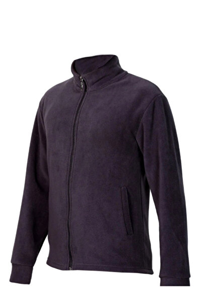 Arseno Unisex Smoked Zippered Mock Neck Fleece Coat - Anthracite - Arsnoumstp...