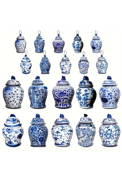 Choice زينة عيد الميلاد الصينية، 20 قطعة، زينة برطمانات الزنجبيل الصينية بالل...