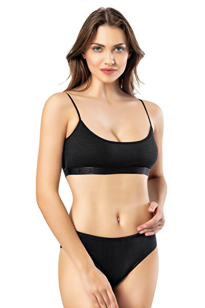 Arseno Bustieră cu bretele subțiri pentru femei, neagră, cu detalii plate și ...