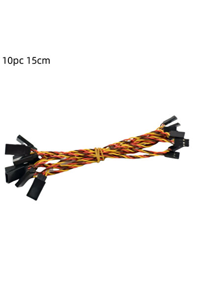 Choice 10 قطع من كابلات تمديد سيرفو JR بطول 15 سم و30 سلكًا مجدولًا عالي الجودة.