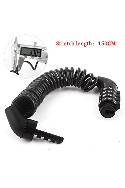 Choice قفل دراجة أسود برمز مكون من 4 أرقام، سلك فولاذي، كلمة مرور أمان، مناسب...