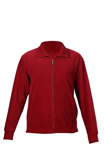 Arseno Unisex Παλτό Φλις με Φερμουάρ και Όρθιο Γιακά σε Κόκκινο Μπορντό - Κόκ...