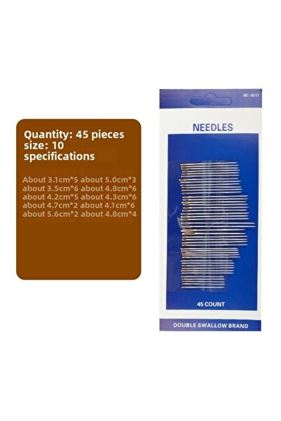 Choice ٤٥ قطعة من إبر الخياطة متعددة الأحجام ذات اللون الذهبي، إبر خياطة يدوي...