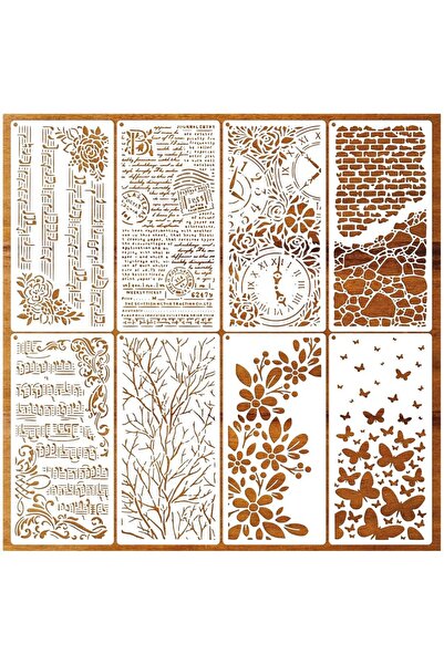 Choice 8 Pieces 8 Pieces Stencils for Crafts Reusable Branches Musical Notes ...