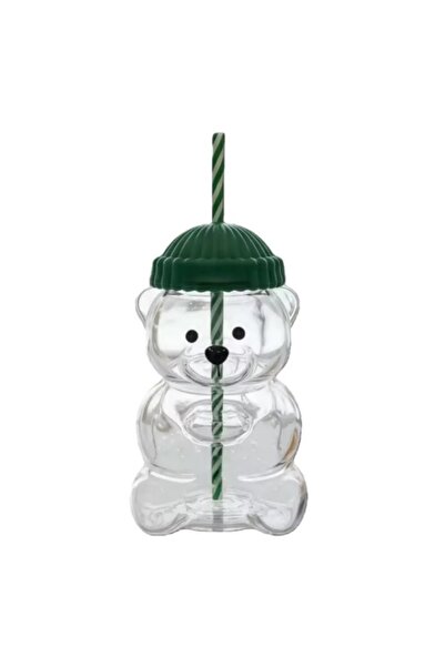 Choice glass Cute Cartoon Bear Shaped Coffee Mug Transparent Glass Cup With S...