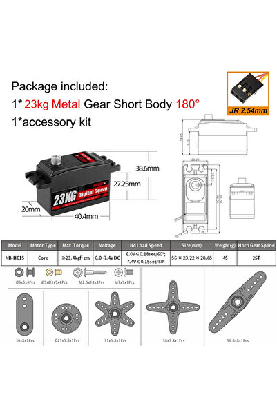 Choice سيرفو NEEBRC 23 كجم، سيرفو رقمي منخفض الارتفاع عالي العزم، تروس معدنية...