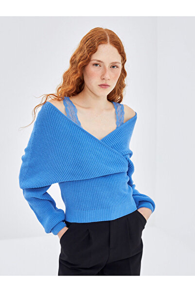 LC Waikiki Peak New Season Double Breasted Collar Women's Knitwear Sweater