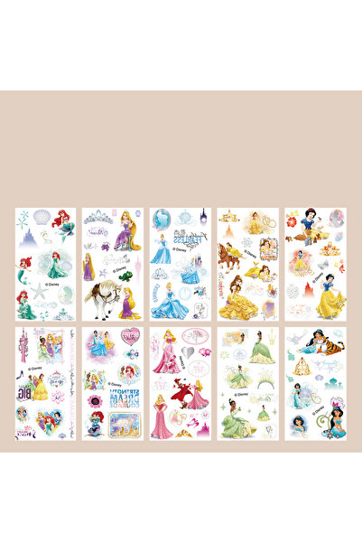 Choice ١٠ قطع من ملصقات الوشم المؤقت لشخصيات ديزني برينسيس فروزن، بتصميم سنو ...