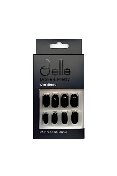 Belle Press On Nails - Hams Black glossy
