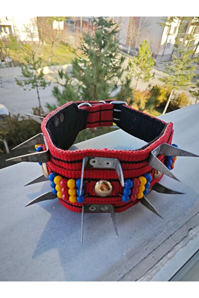 HBM MARKET 37 Civil's Felted Beaded Dog Collar Is Red and Is 80 Centimeters L...