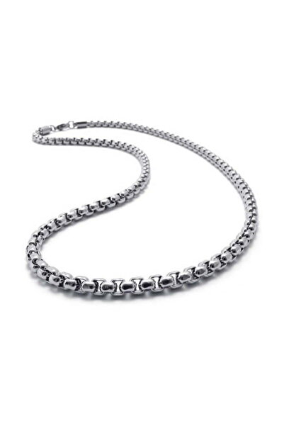 NKIE JEWELS قلادة فضية اللون متشابكة على شكل مصعد ألباني للجنسين من الفولاذ -...