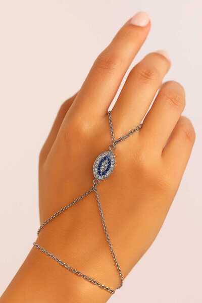 NKIE JEWELS Silver Color Baklava Eye Ball Sf Chain Steel Shahmeran - 3505