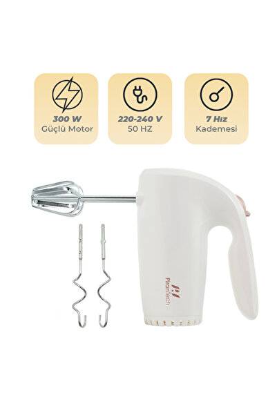 PiranTech YH-307 - 7 Kademeli Pratik El Mikseri - Paslanmaz Çelik Aparatlı