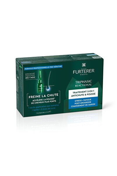Rene Furterer Triphasic Reactional Anti-Hair Loss Treatment, 12 ampoules x 5 ml