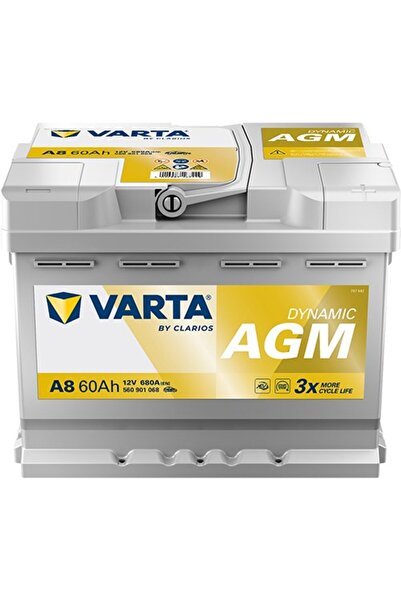 Varta A8 12V 60Ah 680A Dynamic Start Stop Agm Akü (Üretim Tarihi:2025)