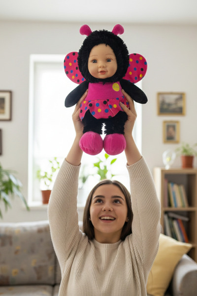 craftivio Sevimli Bebek Yüzlü Arı Peluş Oyuncak Arı Kostümlü Bebek 25 cm - Yu...