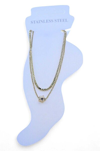 NKIE JEWELS خلخال من الفولاذ المقاوم للصدأ باللون الذهبي - 3474