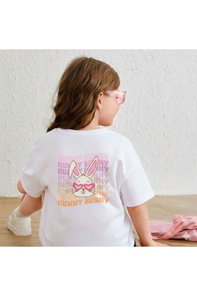 BW Bravely Wear Children's Sirt Printed Cotton Crew Neck White Tshirt