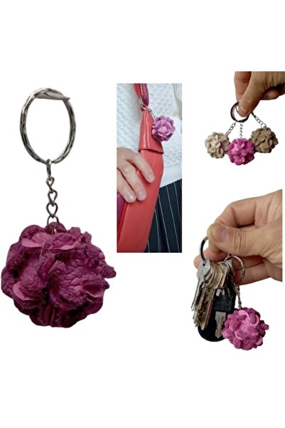 OEM Round Keychain with Floral Design