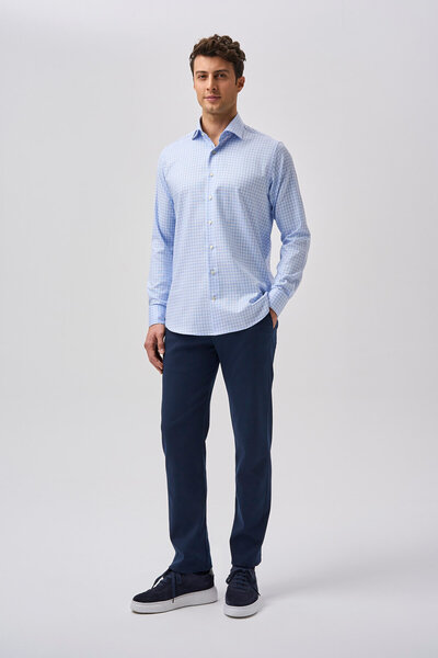 Bisse Studio Long Sleeve Regular Fit Men's Shirt Light Blue