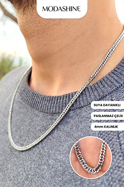 ModaShineShop Tarnish Free Stainless Steel Chain Necklace Silver Color Daily ...