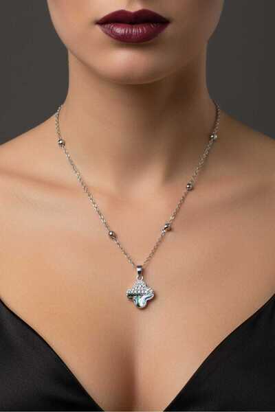 NKIE JEWELS قلادة فضية اللون من فان كليف بحجر البرسيم، ستة موديلات من السلاسل...