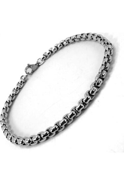 Tuncel Store Silver Color Interlocking Albanian Elevator Unisex Men's Steel B...
