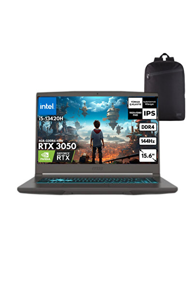 MSI Thin 15 i5-13420H 40GB 1 TBSSD RTX3050 15.6" FHD Freedos + S. Çantası B13...