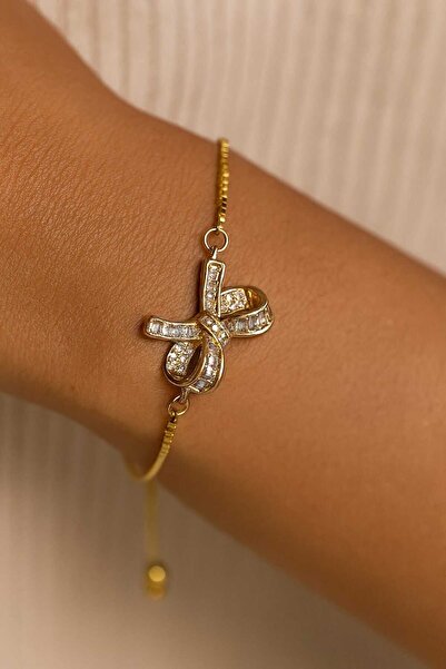 NKIE JEWELS سوار من الفولاذ المقاوم للصدأ على شكل فيونكة ذهبية اللون - 3626