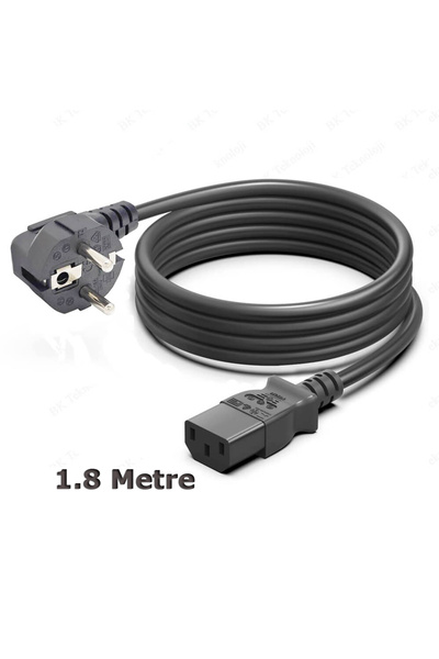WOZLO C13 Power Kablo Standart Kasa Monitör Elektrik Güç Kablosu - 1.8 Mt