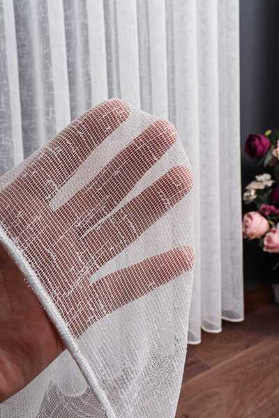 TREND Tül perde Keten Kumaş Etek Kurşunlu Seyrek pile [1X2]