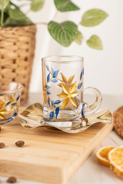 crystalhome طقم شاي وقهوة مكوّن من 18 قطعة