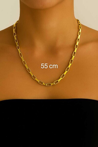 NKIE JEWELS قلادة من الفولاذ للجنسين على شكل مكعب كيوبكس ذهبي اللون - 3342