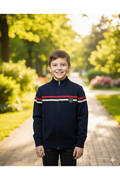 ADA YILDIZ KİDS Pulover pentru băieți, tricotaj, culoare bleumarin, 6/14 ani