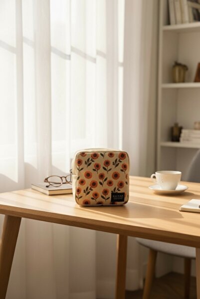 KAFFAA Sunflower Patterned Large Volume Makeup Bag - Organizer