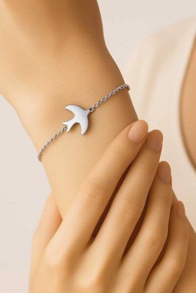 NKIE JEWELS Silver Color Sf Bird Steel Bracelet - 3379