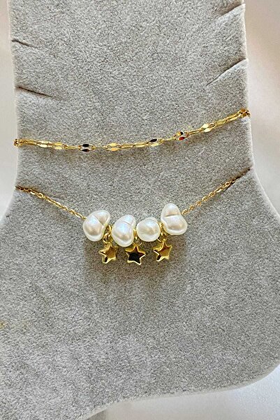 Trenddora Gold Color Baroque Star Model Singapore and Sf Chain Steel Anklet