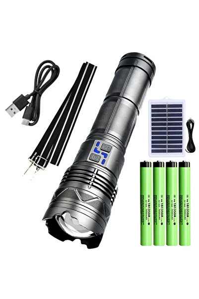 Choice ZOOM Big with solar panel Most Powerful GT60 LED Flashlight Long-range...