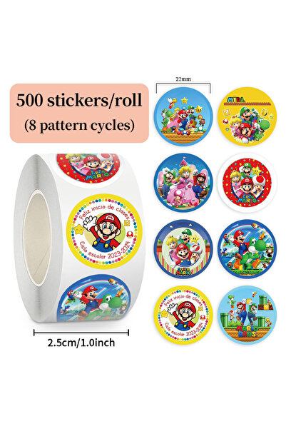 BANDAI ٥٠٠ قطعة من ملصقات سوبر ماريو بروس، ملصقات كرتونية أنمي، ملصقات أمتعة،...