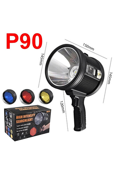 Choice كشاف كبير قابل لإعادة الشحن، كشاف يدوي للصيد بقوة 1000000 لومن مع بطار...