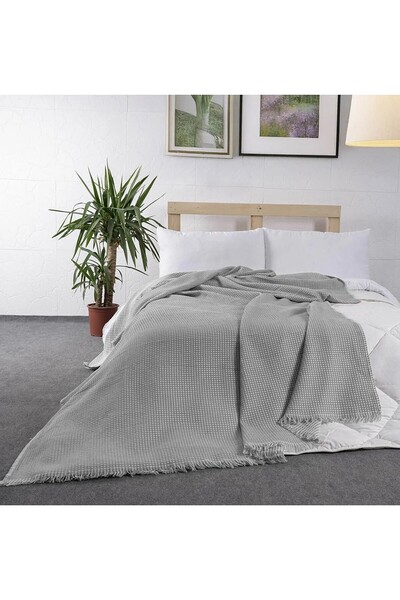Bella Home Double Lora Pike - Without Pillowcase - 200X230 Gray