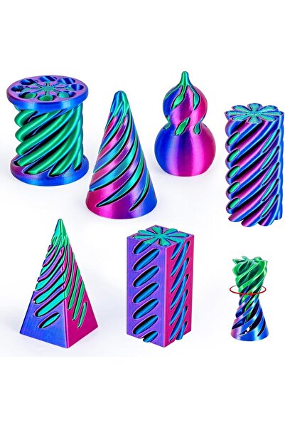 Choice مجموعة من 6 قطع من ألعاب التململ المخروطية الحلزونية مطبوع ثلاثية الأب...