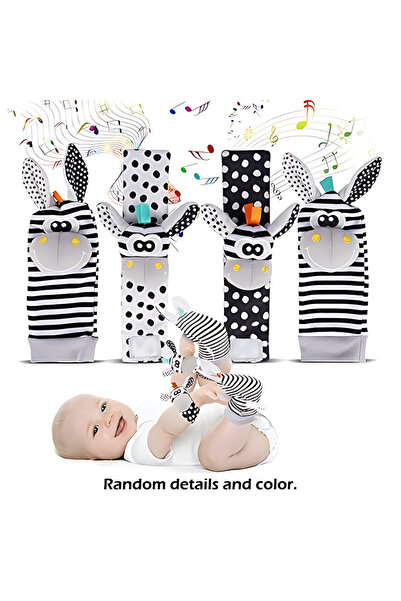 Choice مجموعة ألعاب خشخيشة للأطفال من بلاك دونكي، 4 قطع، حيوانات محشوة لطيفة،...